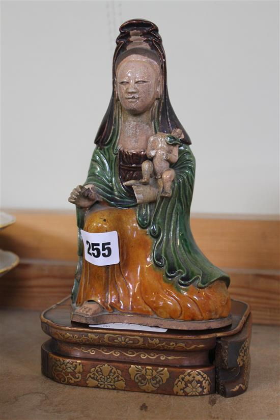 Chinese figure on lacquer stand